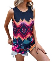 Sweet Lover Fashion aztec tribal tie-dye print tank top in Black Multi - size M - $31.68