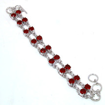 Mozambique Garnet Round Gemstone Handmade Fashion Bracelet Jewelry 7-8&quot; SA 1770 - £14.54 GBP