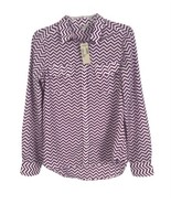 American Eagle Womens Shirt Size Small Purple Chevron Long Sleeve Button... - £14.49 GBP