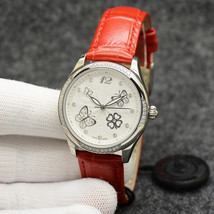 Quartz Watch Fine Steel Case Calf Leather Strap L Butterfly Women&#39;s Quar... - £82.33 GBP