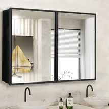 Bathroom Medicine Cabinet With Brush Nickel Aluminum Framed Mirror,, 36&quot;... - $379.49