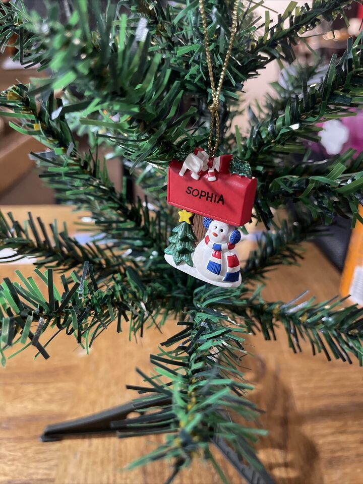 Kurt Adler Snowman Christmas Tree Name Ornament Sophia