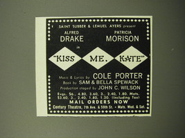 1950 Kiss Me Kate Musical Advertisement - Alfred Drake  - £14.78 GBP