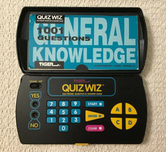 Tiger Electronics QUIZ WIZ 1993 Electronic Handheld Game with Cartridge &amp; Book  - £14.24 GBP