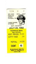 July 24 1982 Atlanta Braves @ Pittsburgh Pirates Ticket Phil Niekro Win - £18.50 GBP