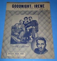 The Weavers Sheet Music Goodnight Irene Vintage Vintage 1950 Spencer Music Corp. - £14.20 GBP