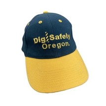 Vintage Dig Safely Oregon Trucker Hat Cap Dark Green Yellow Brim - £12.81 GBP