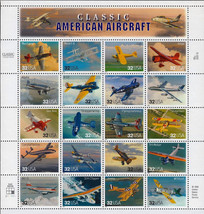 1997 32c Classic American Aircraft, Souvenir Sheet of 20 Scott 3142 Mint F/VF NH - £9.14 GBP