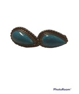 Navajo Sterling Silver And Turquoise Stud Earrings Signed - $84.66 CAD