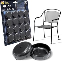 Wrought Iron Patio Furniture Feet Caps (32 Pack, Black) - 1.5&quot; Round Pla... - $597.70 MXN