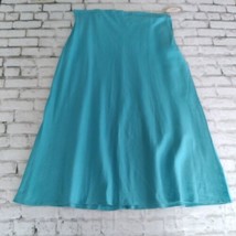 Caran New York Skirt Womens 2X Blue Ramie Rayon Elastic Waist Side Zip Long - £19.07 GBP