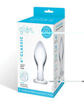 Glas 4&quot; Classic Butt Plug - Clear - £22.59 GBP