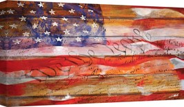 Flag Fine Art Giclee Print Stretched Canvas Rustic Old Glory Patriotic 24x40 - £310.85 GBP
