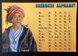 VTG Postcard Native American Cherokee Alphabet &amp; Sequoyah-Art by Ed York- UP - £3.16 GBP