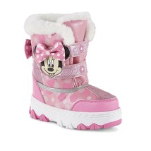 Minnie Mouse Snow Boots Size 12 Disney Faux Fur 3D Bow - $466.11 MXN