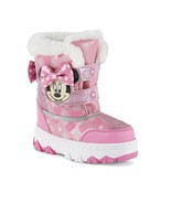 Minnie Mouse Snow Boots Size 12 Disney Faux Fur 3D Bow - £19.94 GBP