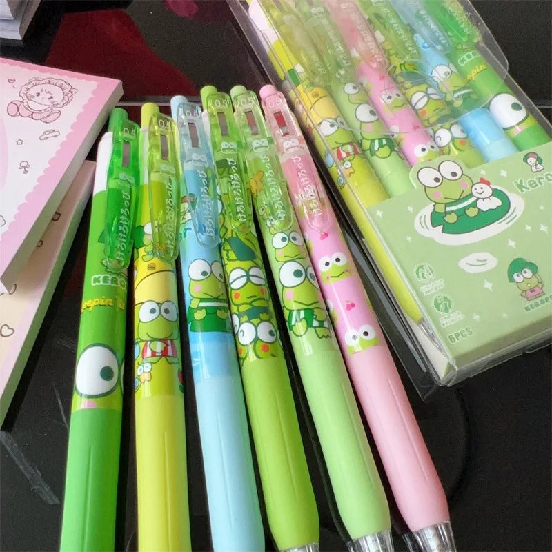 Sanrio Hello Kitty My Melody Keroppi Cute Cartoon Black Gel Pen Set St Head - £6.51 GBP