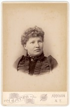 Circa 1880&#39;S Cabinet Card Older Lovely Woman Wearing Dress Gates Addison, Ny - £7.44 GBP