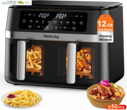 10-In-1 Digital Touchscreen Double Zone Air Fryers, Synccook to Bake,Roa... - $278.87