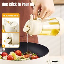 Two in one silicone oil kettle, 17OZ olive oil spray distributor (white) - $12.77