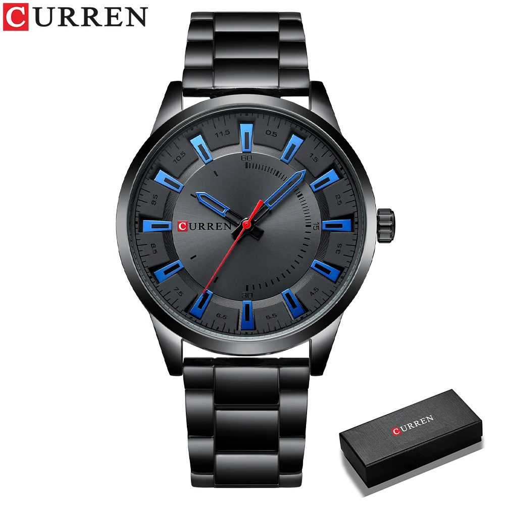 CURREN New Fashion Simple Style Men   Stainless Steel  Clock Male - $59.49