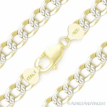 10.5mm Cuban Pave Link 925 Sterling Silver 14k Yellow Gold-Plated Chain Necklace - £140.27 GBP+