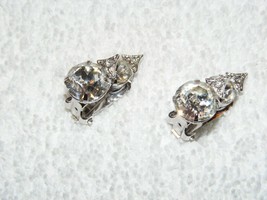 Eisenberg Ice Clear Swarovski Crystal Stone Clip On Earrings Signed Euc - £43.95 GBP