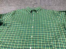 Jos. A Bank Shirt Mens Medium Travelers Tailored Fit Tartan Plaid Green - £11.72 GBP