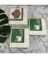 Vintage Christmas Cocktail Napkins Holiday Cats Poinsettia Hallmark 80s ... - $27.06 CAD