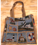 American Tourist Tote W/Coin Pouch Lighthouse Canvas Zipper W/Umbrella NEW! - €15,59 EUR