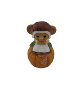 Vintage Lefton Ceramic Pilgrim Mice Sitting On Pumpkin Thanksgiving Harvest - £7.71 GBP