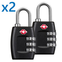 Tsa Approved Lock Travel Luggage 3 Combination Resettable Padlock Tl01-Pair - £14.92 GBP