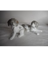 Vintage Lot of 2 KPM German Porcelain dog puppy figurines Grey White Est... - $1,341.51 MXN