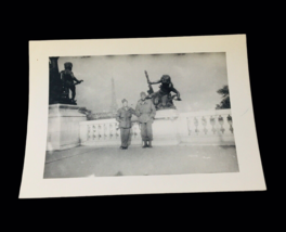 Vtg Photo African American Men Eiffel Tower Military Black Americana Glossy #6 - $66.44