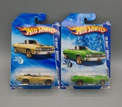 2 2010 Hot Wheels &#39;70 Chevy Chevelle Convertible  Faster Than Ever SNOWFLAKE Lot - £10.66 GBP