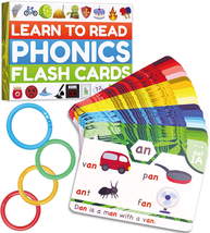 Phonics Flash Cards - Learn to Read in 20 Stages - Digraphs CVC Blends Long Vowe - £21.20 GBP