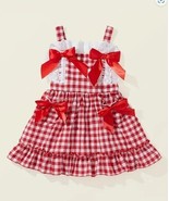 NEW Girls Red Plaid Sleeveless Ruffle Dress - $11.99