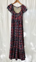 Plenty Tracy Reese Dress Women LARGE Red Blue Maxi Flutter Sleeve Anthro... - $29.99