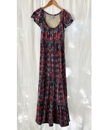 Plenty Tracy Reese Dress Women LARGE Red Blue Maxi Flutter Sleeve Anthro... - $550.78 MXN