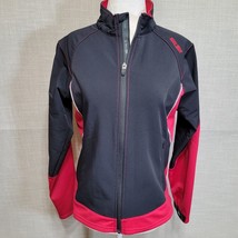 Pearl iZumi Womens Medium LS Full Zip Fleece Lined Cycling Jacket Red&amp;Black - £22.87 GBP