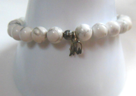 Carolyn Pollack Howlite Stretch Bracelet W/925 CW Charm - $75.00