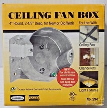 Raco 294 Steel 22.3 cu. in. Round Drawn Standard 4&quot; Ceiling Fan Box W/ K... - $14.24