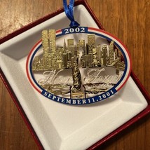 9/11 Metal Ornament-New-Red, White, Blue, And Gold NEVER FORGET - £15.56 GBP