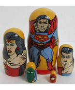 Hand Painted 5pcs. Russian Lair Doll Superman Medium - $36.81 CAD