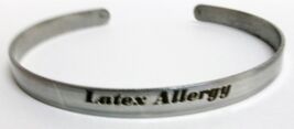 Medical Latex Allergy 1/5" X 6" Silver Aluminum Bracelet, Free Shipping. - $12.95