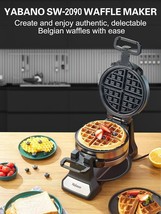 Belgian Waffle Maker Double Classic Rotating Waffle Iron New MIB YABANO - £59.03 GBP