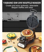 Belgian Waffle Maker Double Classic Rotating Waffle Iron New MIB YABANO - £58.73 GBP