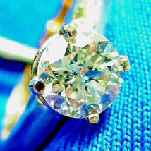 Earth mined Diamond Deco Engagement Ring Vintage Estate Solitaire Solid 14k Gold - $6,455.25