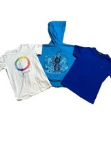 Lot of 3 Youth Hoodie Disneyland HQ Apple Park T-Shirt Ralph Lauren Polo TShirt - £19.31 GBP