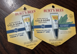 2x Burt's Bees Cold Sore Treatment, w/Rhubarb and Sage Complex 1 Tube, 0... - $19.75